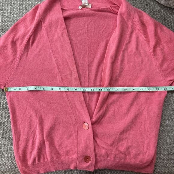 Chico’s Pink Silk Blend Angora Cardigan Women’s SZ 0 Open Front 2 Button Sweater - Picture 5 of 6